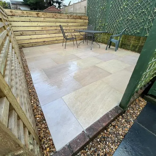 Limestone Patio Installation