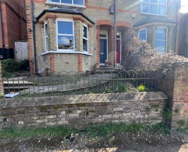 Ollie and Georgina Redhill front garden with new brickwork and paving